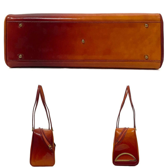 Dior Handbags - Dior Boston  Vernis Bag Christian Orange Zipper Red Enamel Gradient Patent